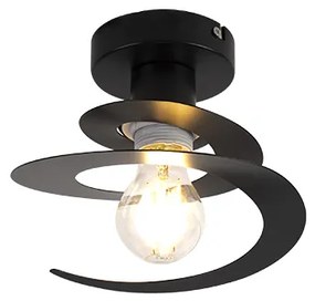 Модерна таванна лампа с черна спирална абажур - Scroll