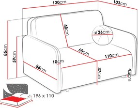 Диван Viva Sun II двуместен-Сив