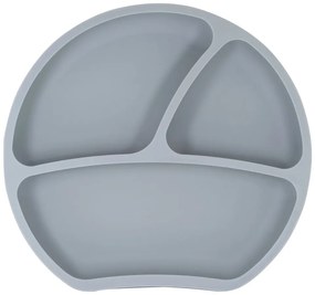 Сива силиконова детска чиния 19x20,5 cm – Kindsgut