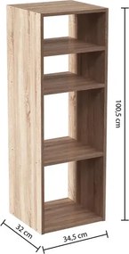 Рафт 5five Mix'n Modul, 2+2 отделения, MDF, 35x32x101 cm - Естествен