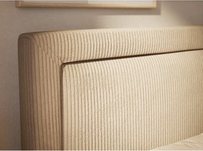 Бежово боксспринг легло 180x200 cm с място за съхранение Fresco – Maison de Rêve