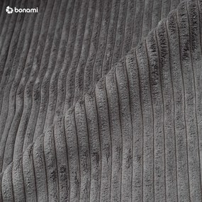 Тъмносив разтегателен ъглов диван от рипсено кадифе (променлив) Sara – Ropez