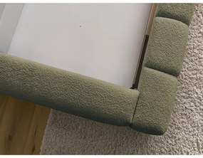 Зелено двойно тапицирано легло с място за съхранение с включена подматрачна рамка 140x190 cm Denali – Bobochic Paris