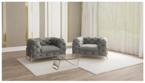 Сиво кадифено кресло Chelsea Bis – Ropez