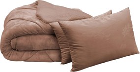 Сет луксозно одеяло и 2 възглавници беж