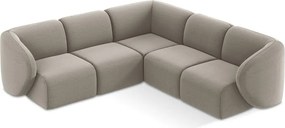 Светлокафяв кадифен ъглов диван Lani – Makamii