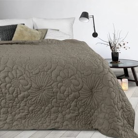 Матово бежово покривало за легло с щампа на цветя Ширина: 220 см | Дължина: 240см