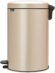 Кош за боклук с педал Brabantia NewIcon 1003205, 20 л, Плавно затваряне, Противоплъзгаща основа, Златен металик