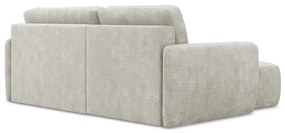 Кремав шенилов разтегателен ъглов диван с място за съхранение (ляв ъгъл) Lilo – Makamii