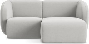 Светлосив кадифен ъглов диван (десен ъгъл) Lani – Makamii