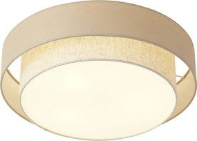Moderne plafonnière beige 50cm 3-lichts - Drum Duo