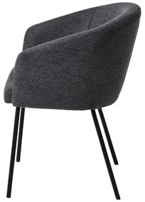 Тъмносив тапициран трапезен стол с подлакътници Easton – Unique Furniture