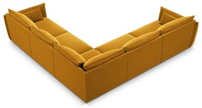 Кадифен ъглов диван в цвят горчица Vanda – Mazzini Sofas