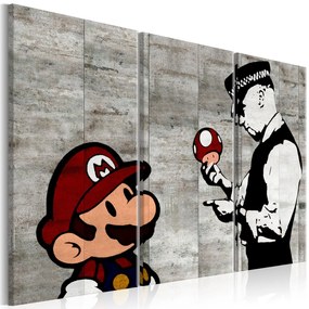 Печат върху платно - Banksy: Mario Bros 120x80