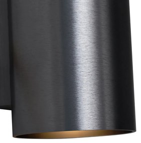 Модерна стенна лампа тъмно сива кръгла 2-светлинна GU10 50mm - Sandy