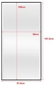 Стенно огледало Novoli 50x100 см черно []