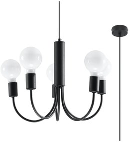 Черно висящо осветително тяло ø 45 cm Karim – Sollux