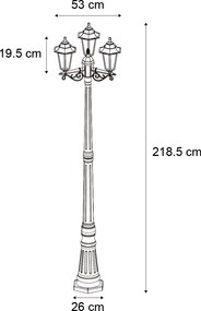 Класически външен стълб черен 217 см IP44 - New Haven Hammered