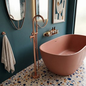 Cмесител-свободно стоящ  Rea Lungo Copper