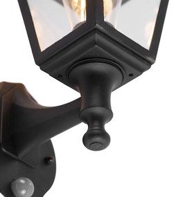 Класически външен стенен аплик черен с детектор за движение - Capital