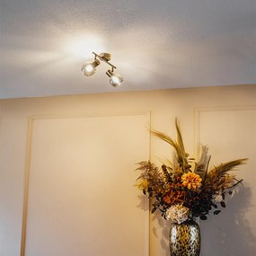 Интелигентен таванен прожектор черен с димно стъкло с 2 Wifi P45 - Vidro