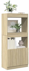 855108 vidaXL Висок шкаф, дъб сонома, 63x33x140 см, инженерно дърво