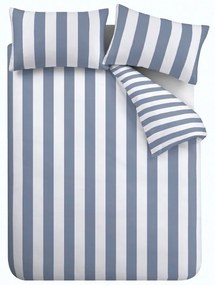 Бяло-синьо единично спално бельо 135x200 cm Cove Stripe – Catherine Lansfield