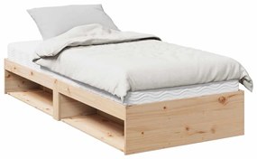 3324598 vidaXL Дневно легло с матрак, 80x200 см, борово дърво масив
