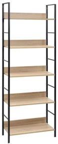 288227 vidaXL Библиотека с 5 рафта, дъб, 60x27,6x158,5 см, инженерно дърво