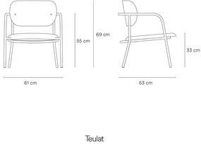 Сив трапезен стол в дъбов декор Eclipse - Teulat