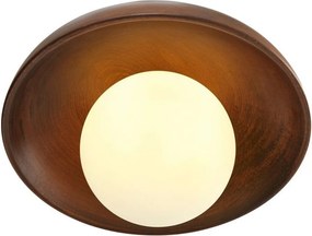 Кафяво осветително тяло за таван със стъклен абажур ø 24 cm Elsa – Opviq lights