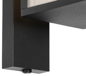 Външна стенна лампа черна с релефно стъкло и сензор за здрач - Charlois