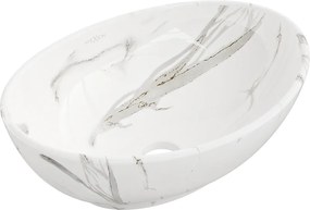 Mexen Elza умивалник над плот 40 х 33 см, бял камък - 21014082