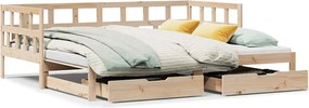 3302203 vidaXL Дневно легло с уширение и чекмеджета, без матрак, 80x200 см