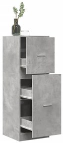 855199 vidaXL Шкаф органайзeр, бетонно сив, 40x41x118 см, инженерно дърво