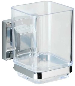 Самозалепващ пластмасов комплект аксесоари за баня в лъскаво сребристо Quadro – Wenko