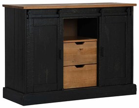 4018432 vidaXL Шкаф HALDEN 2 плъзгащи се врати черен 112x40x80 cm