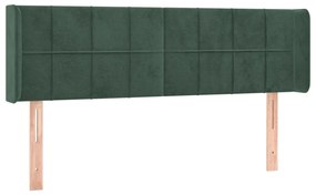3118819 vidaXL Горна табла за легло, тъмнозелена, 147x16x78/88 см, кадифе