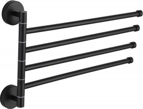 Mexen четворна въртяща закачалка за кърпа, черна - 7039244-70