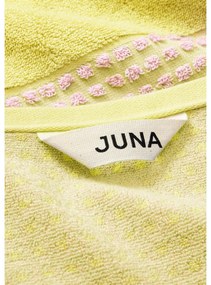 Жълтo-розова кърпа от органичен памук от тери 50x100 cm Check – JUNA