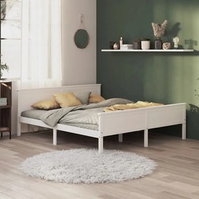 322186 vidaXL Рамка за легло, бяла, бор масив, 180х200 см