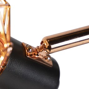 Подова лампа черна с мед 3-светлина - Mesh