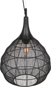 Матово черно висящо осветително тяло с метален абажур Soraya – Trio