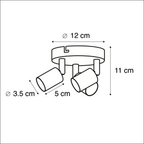Модерен прожектор бял наклоняем кръгъл 3-светлина - Jeany