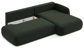 Тъмнозелен сгъваем ъглов диван (десен ъгъл) Hale – Makamii