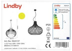 Lindby - Пендел FRANCES 1xE27/60W/230V