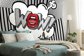 Тапет – Стилен сив поп арт - WOW!