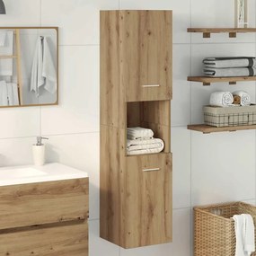 856222 vidaXL Висящ шкаф за баня, дъб артизан, 30x30x130 см, инженерно дърво