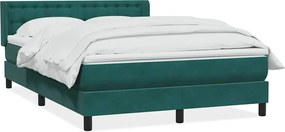 3318456 vidaXL Боксспринг легло с матрак, тъмнозелено, 160x210 см, кадифе