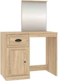 816763 vidaXL Тоалетка с огледало сонома дъб 90x50x132,5 см инженерно дърво